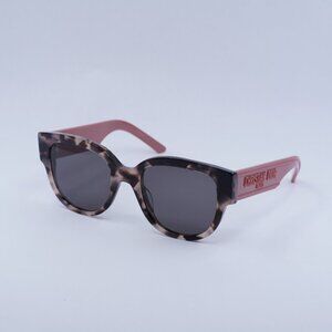 Dior WILDIOR BU 25G0 Sunglasses Pink Havana Cat Eye Frame, Plum Lenses